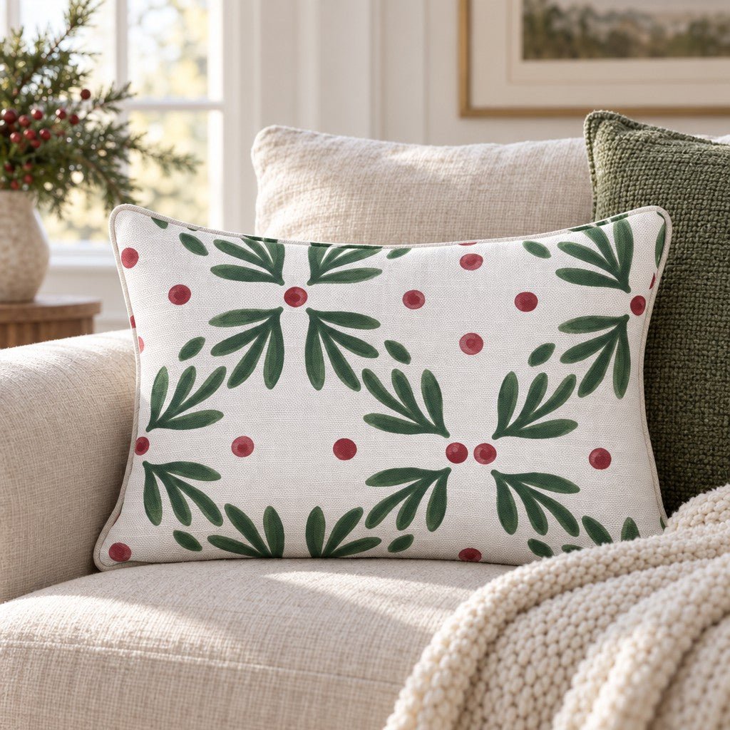 Mistletoe Trellis Throw Pillow throw pillow - Hillcroft Home
