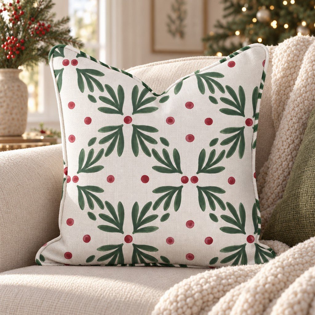 Mistletoe Trellis Throw Pillow throw pillow - Hillcroft Home