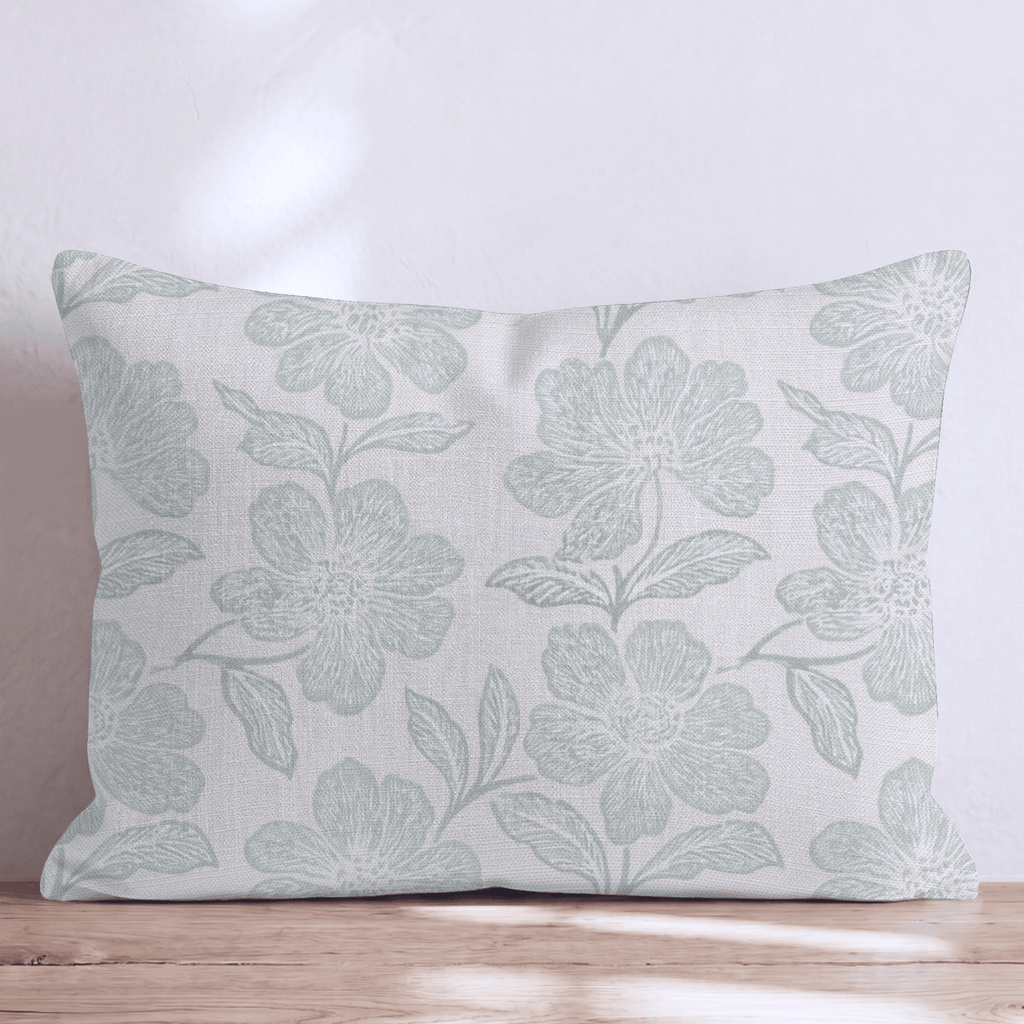 Misty Sage Bloom Throw Pillow throw pillow - Hillcroft Home