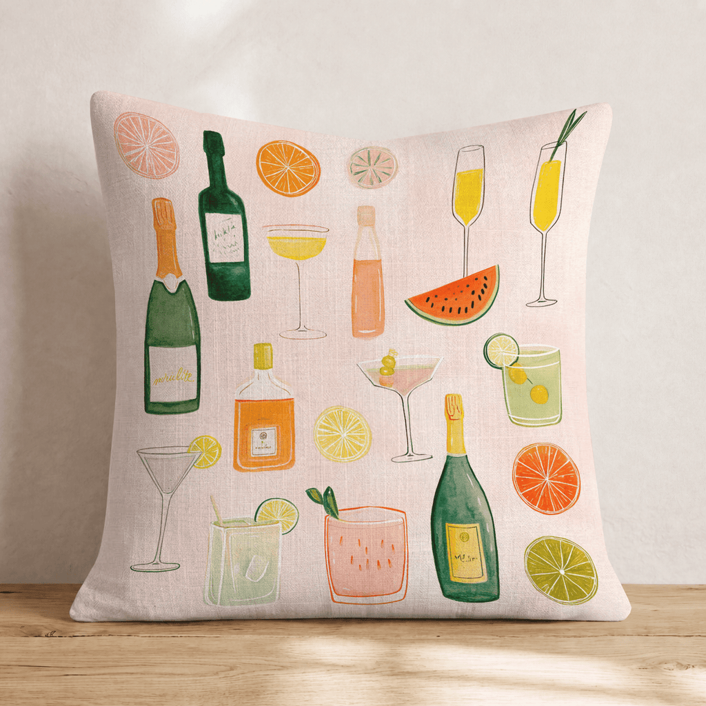 Mixed Drinks Throw Pillow - Hillcroft Home