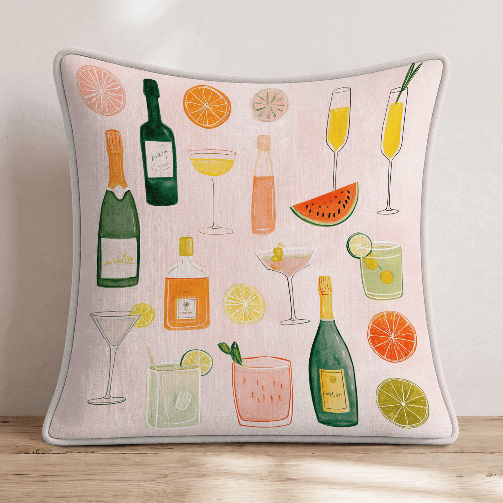 Mixed Drinks Throw Pillow - Hillcroft Home