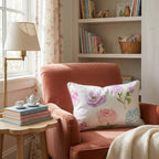 Mixed Petal Cream Throw Pillow - Hillcroft Home