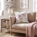 Mixed Petal Cream Throw Pillow - Hillcroft Home