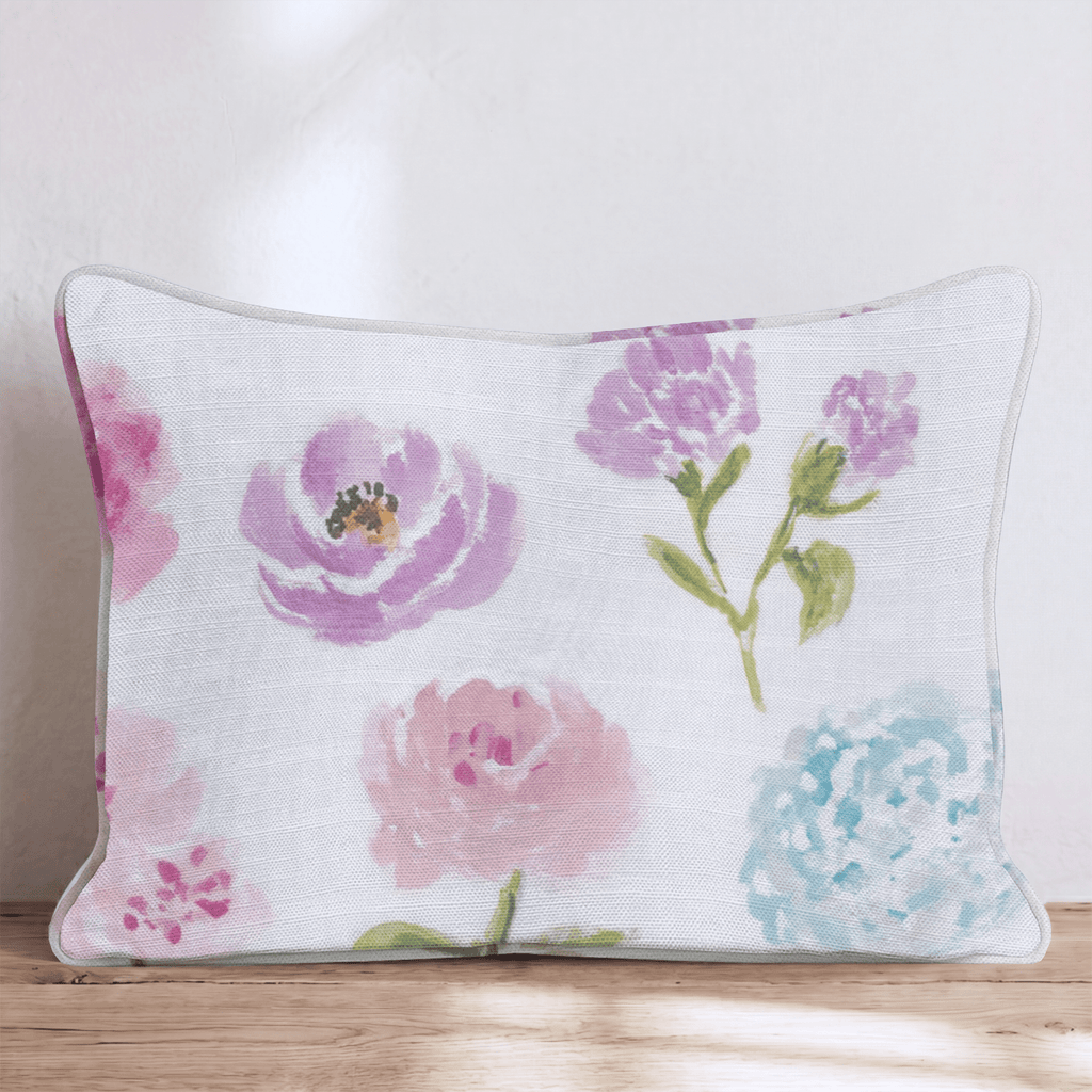 Mixed Petal Cream Throw Pillow - Hillcroft Home