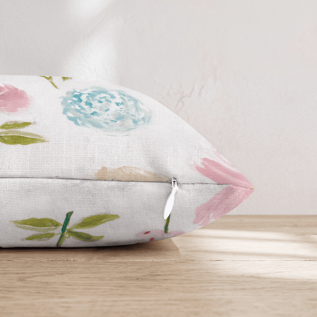 Mixed Petal Cream Throw Pillow - Hillcroft Home