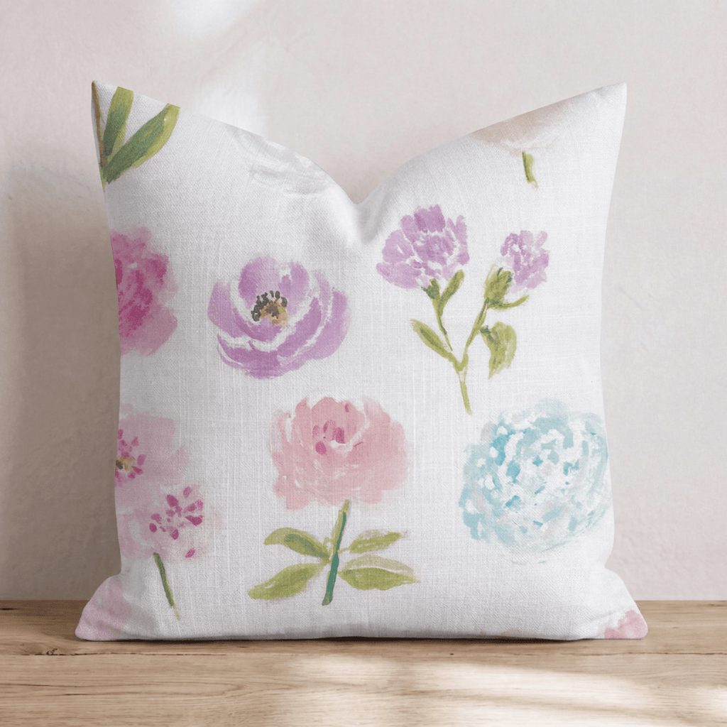 Mixed Petal Cream Throw Pillow - Hillcroft Home