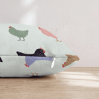 Modern Chicken Walk Throw Pillow - Hillcroft Home