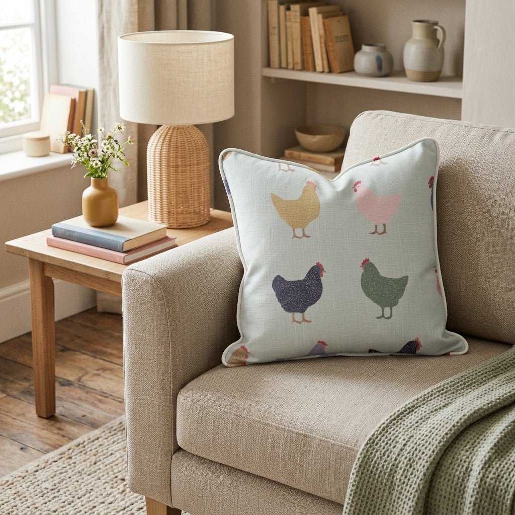 Modern Chicken Walk Throw Pillow - Hillcroft Home