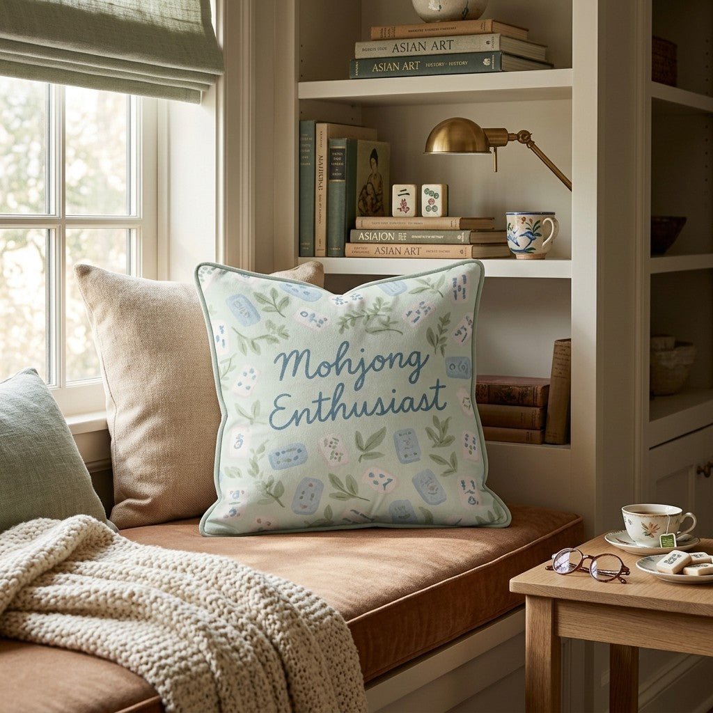 Mohjong Enthusiast Floral Throw Pillow - Hillcroft Home