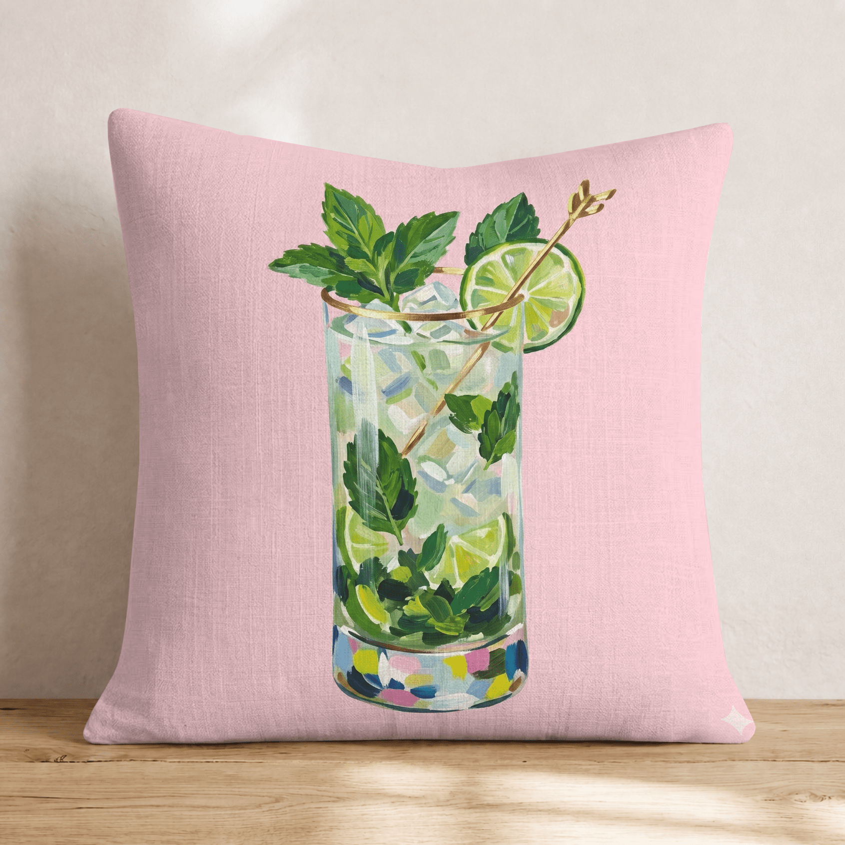 Mojito Minted Throw Pillow - Hillcroft Home
