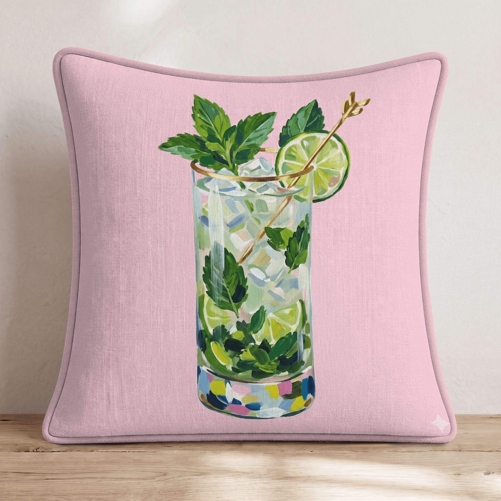 Mojito Minted Throw Pillow - Hillcroft Home