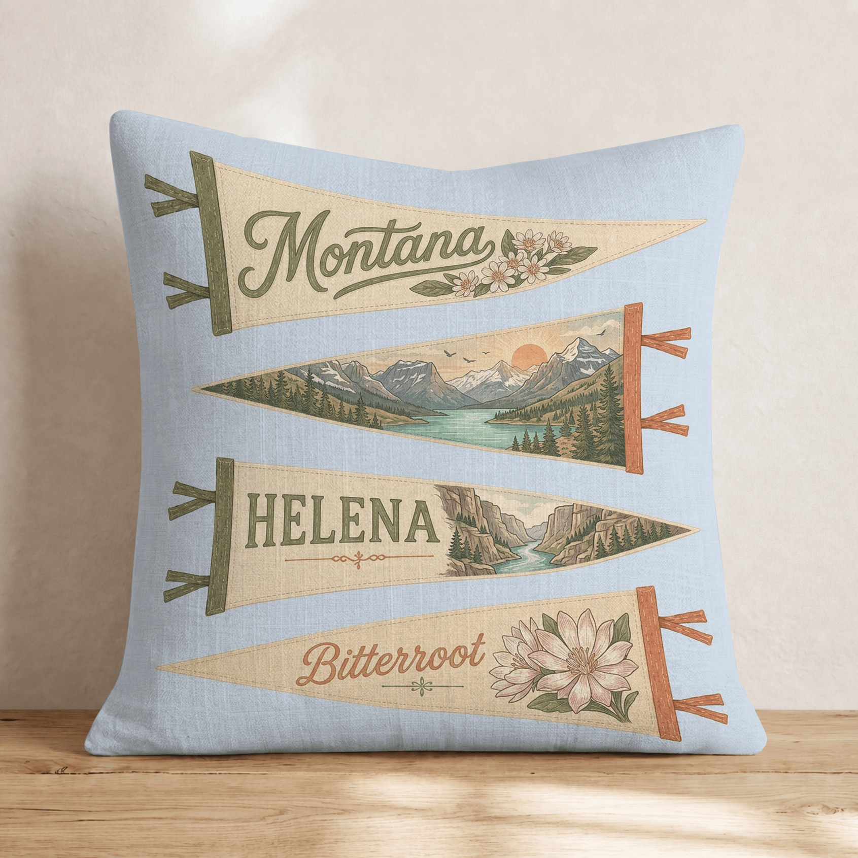 Montana Pennant Throw Pillow - Hillcroft Home