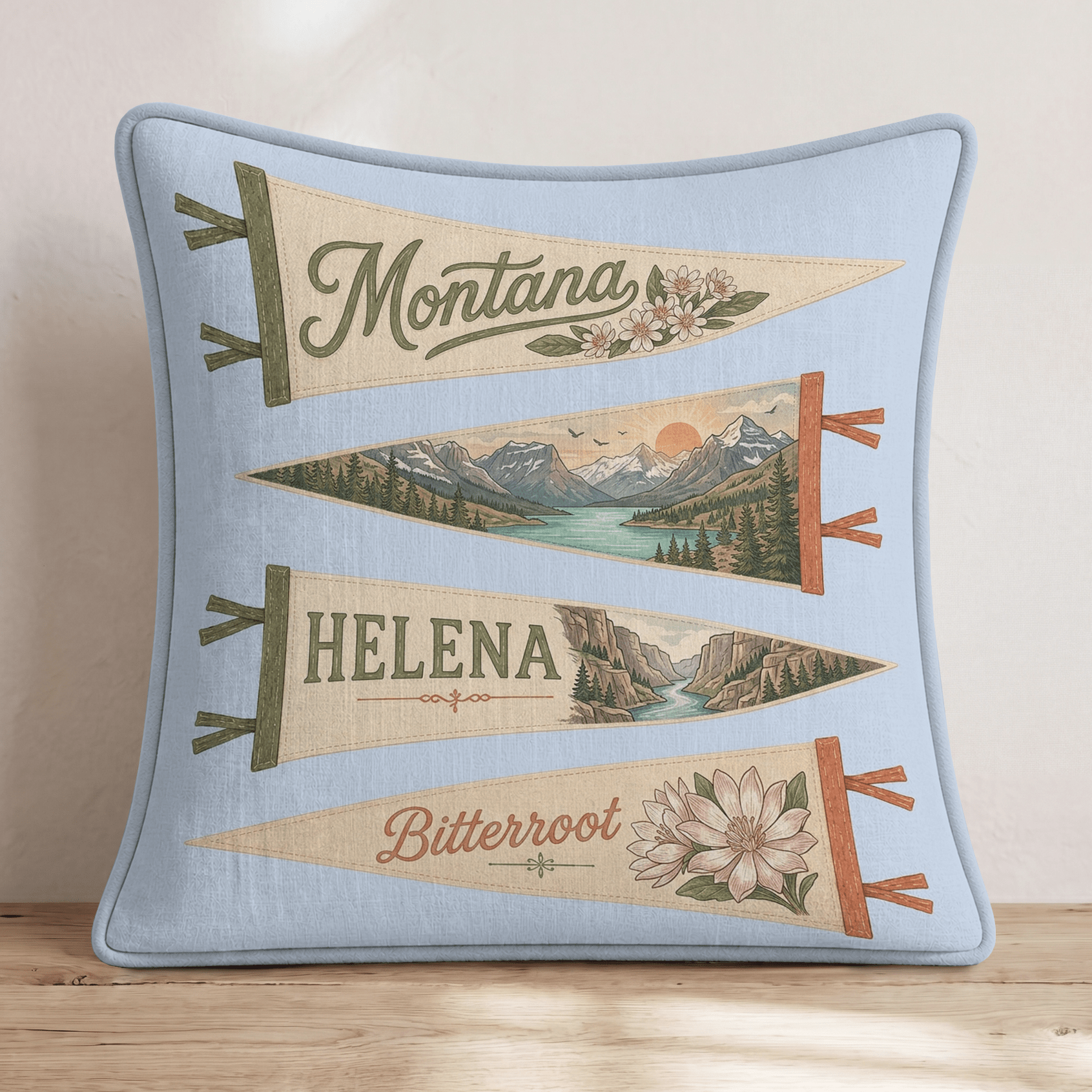 Montana Pennant Throw Pillow - Hillcroft Home