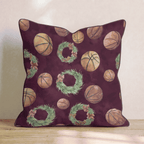 Moody Basketball Wreaths Throw Pillow - Hillcroft Home