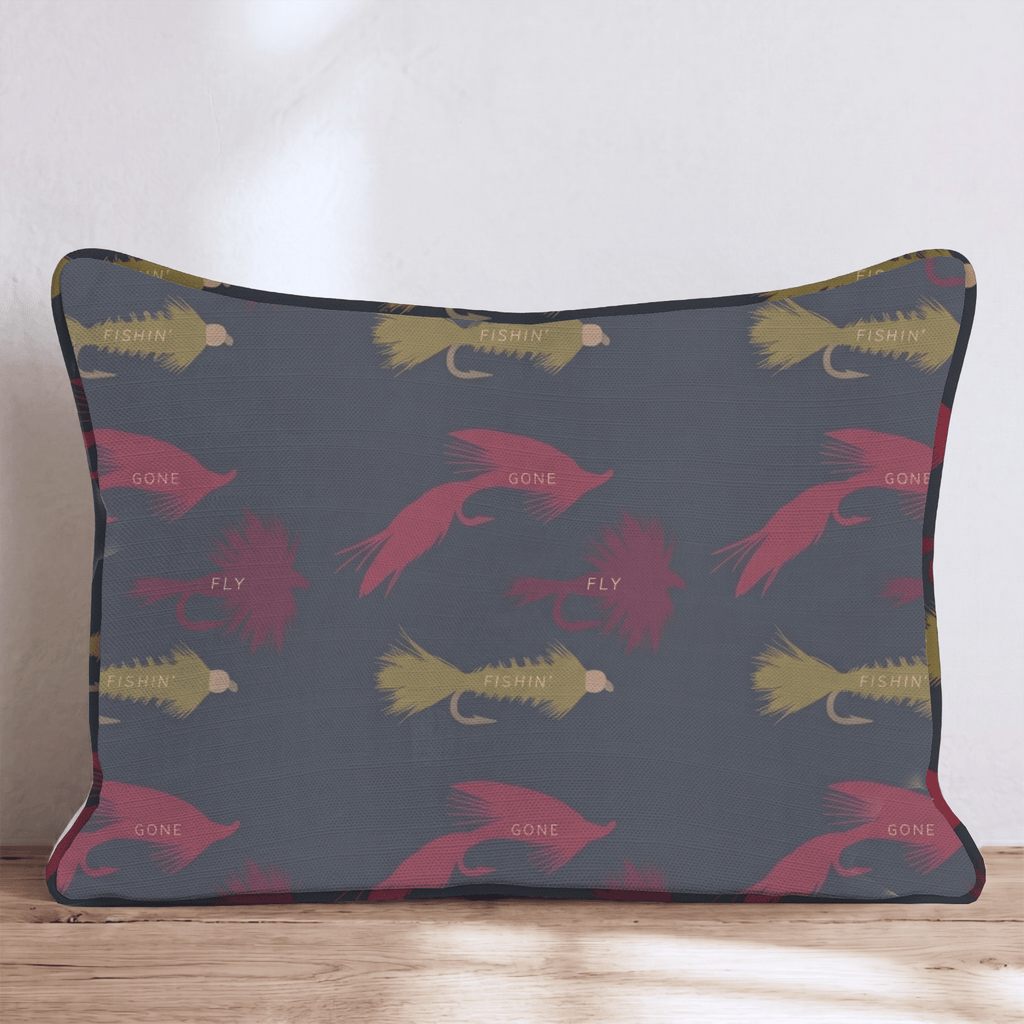 Moody Fly Lures Throw Pillow - Hillcroft Home