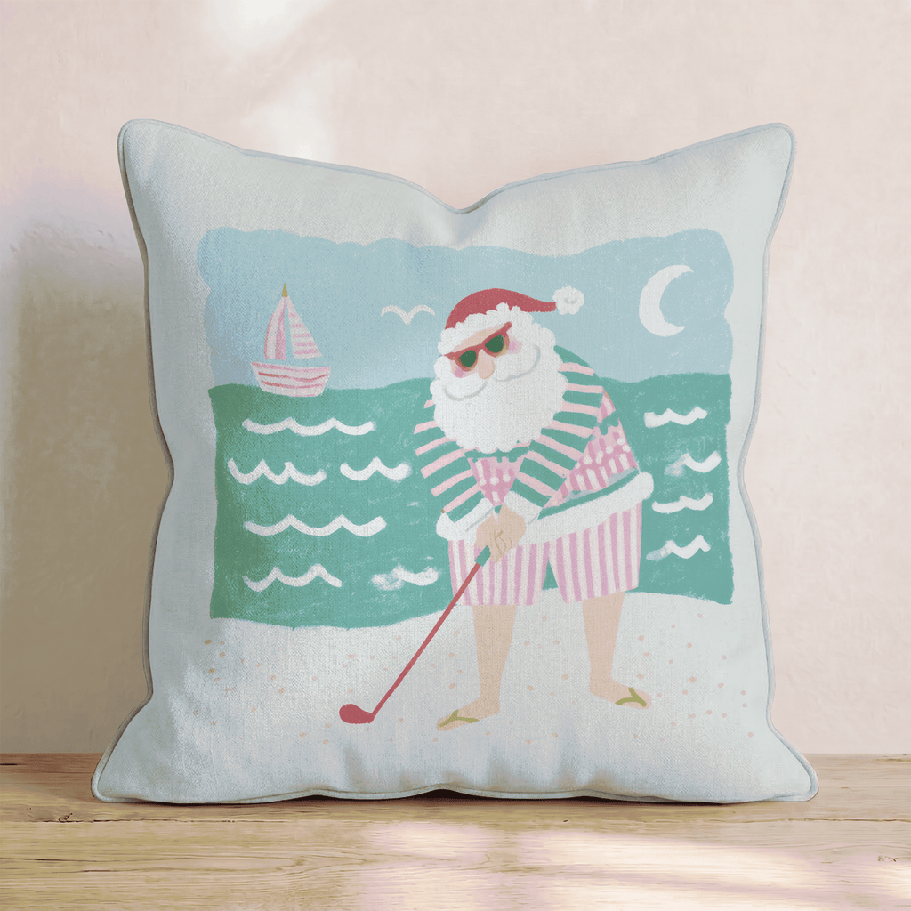 Moonlit Beach Golfer Throw Pillow - Hillcroft Home