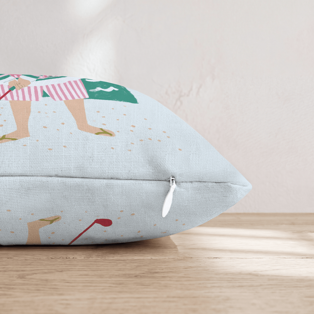 Moonlit Beach Golfer Throw Pillow - Hillcroft Home