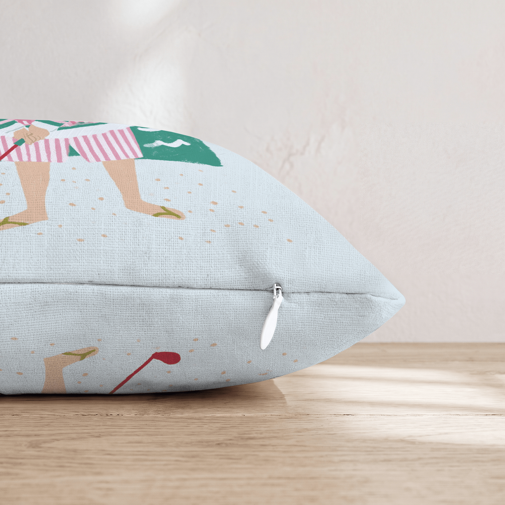 Moonlit Beach Golfer Throw Pillow - Hillcroft Home