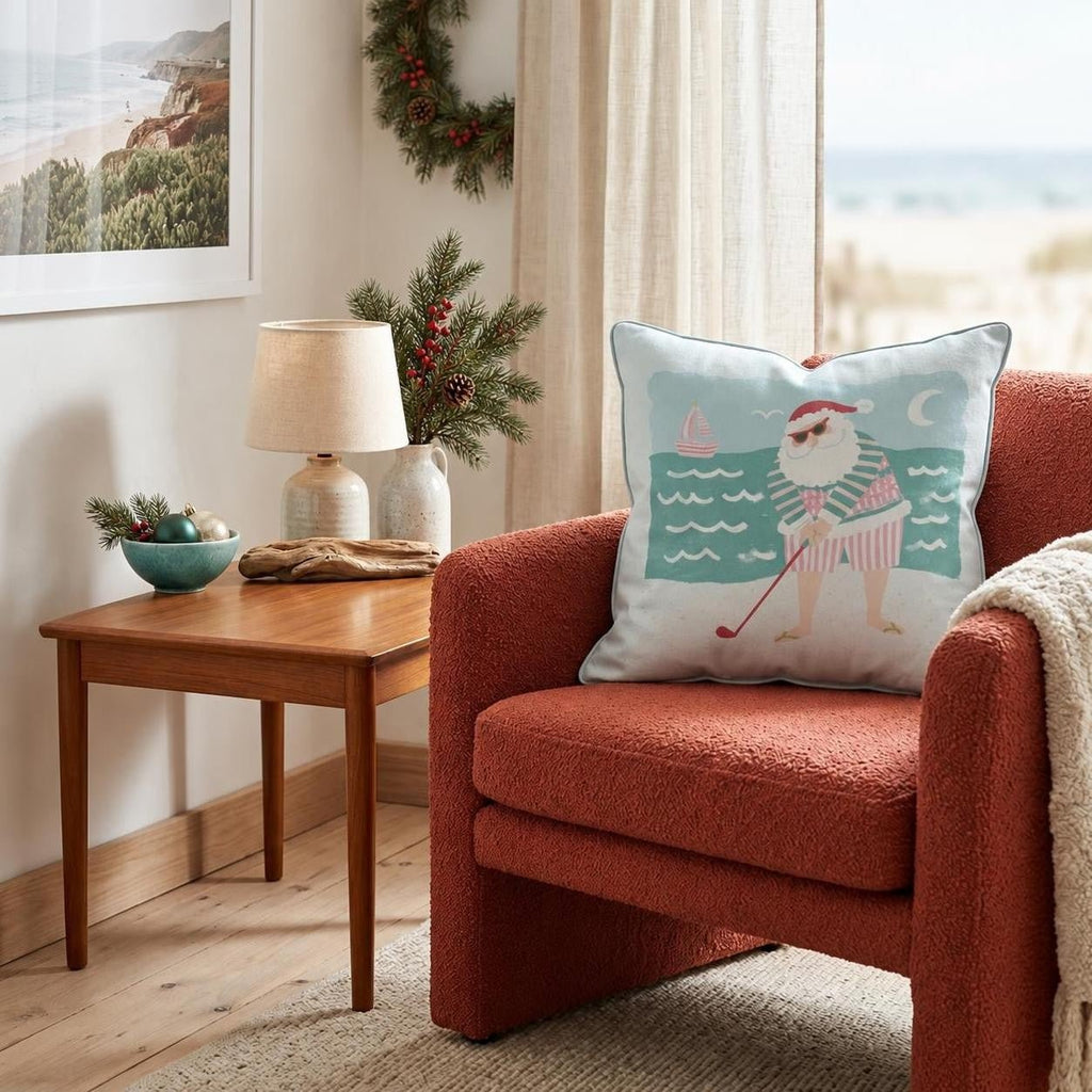 Moonlit Beach Golfer Throw Pillow throw pillow - Hillcroft Home