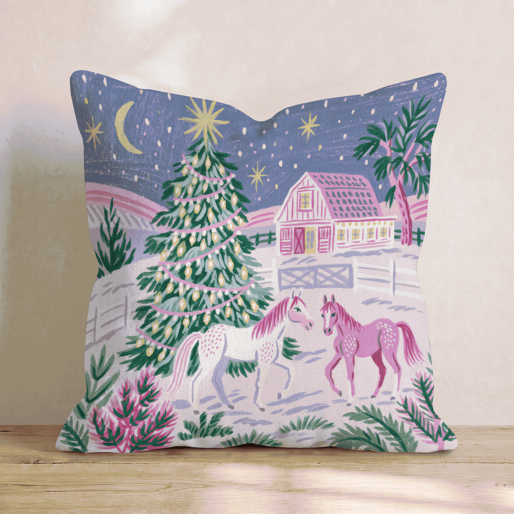 Moonlit Pony Ranch Throw Pillow - Hillcroft Home