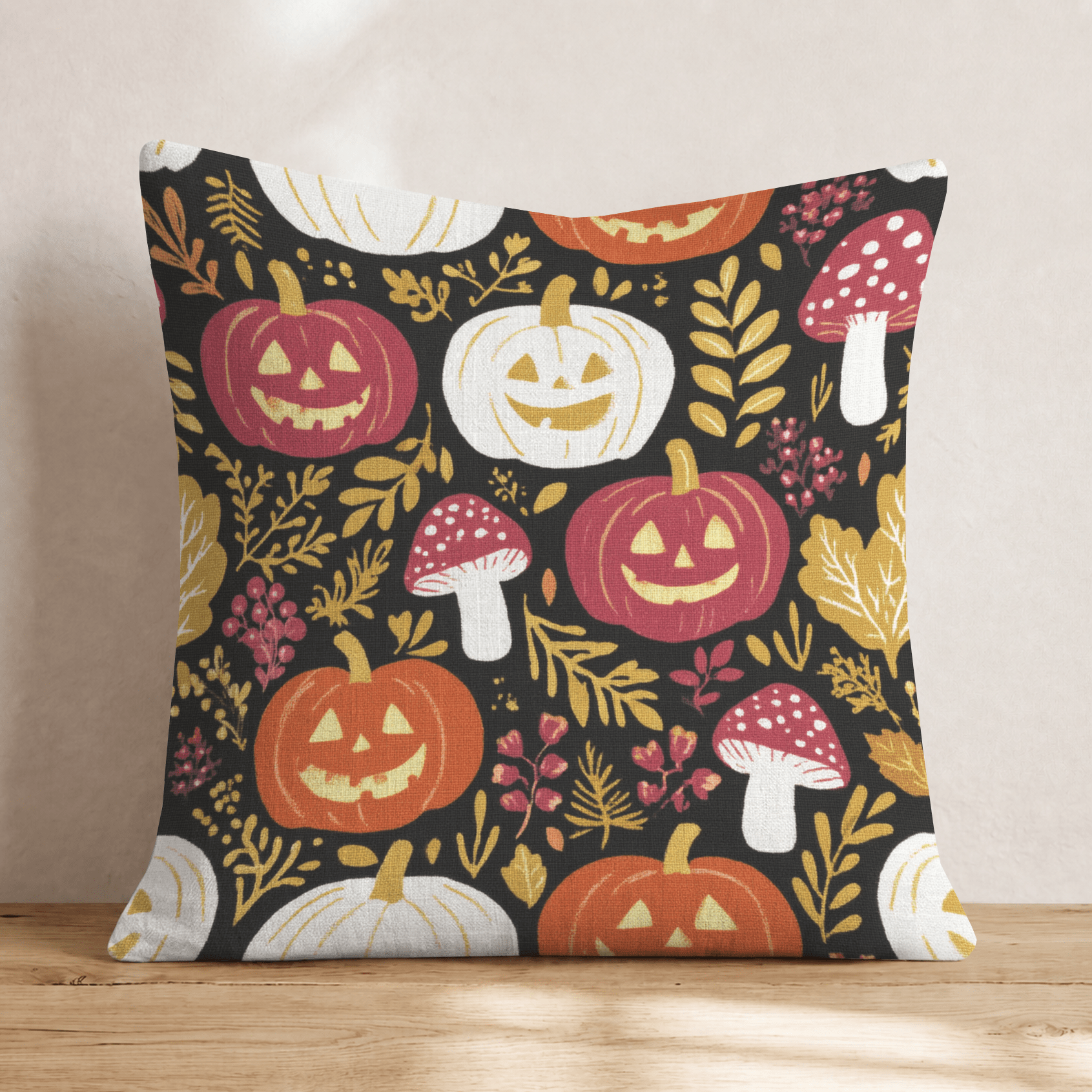Moonlit Pumpkin Hollow Throw Pillow - Hillcroft Home