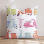 Mopeds and Shopping Throw Pillow - Hillcroft Home