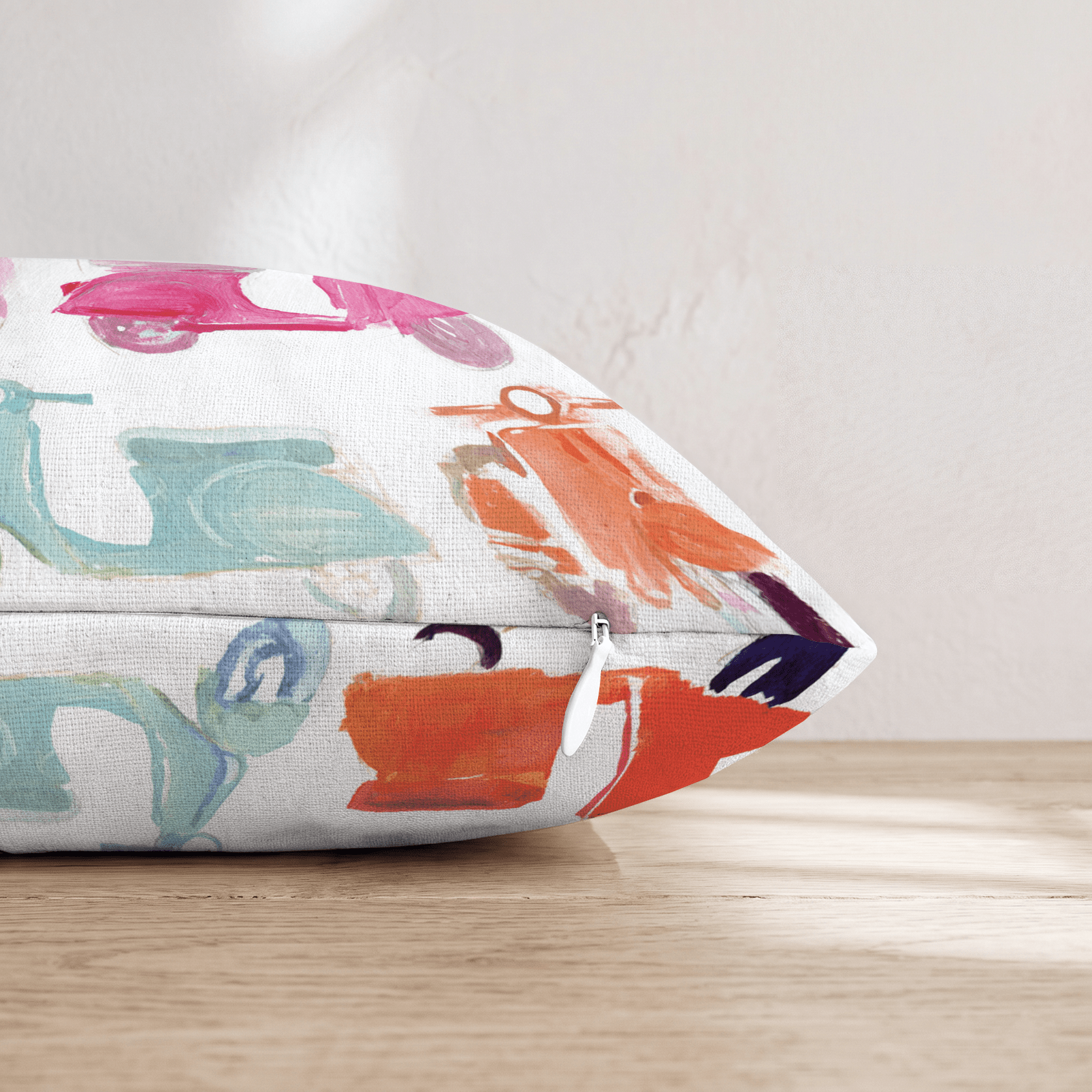 Mopeds and Shopping Throw Pillow - Hillcroft Home