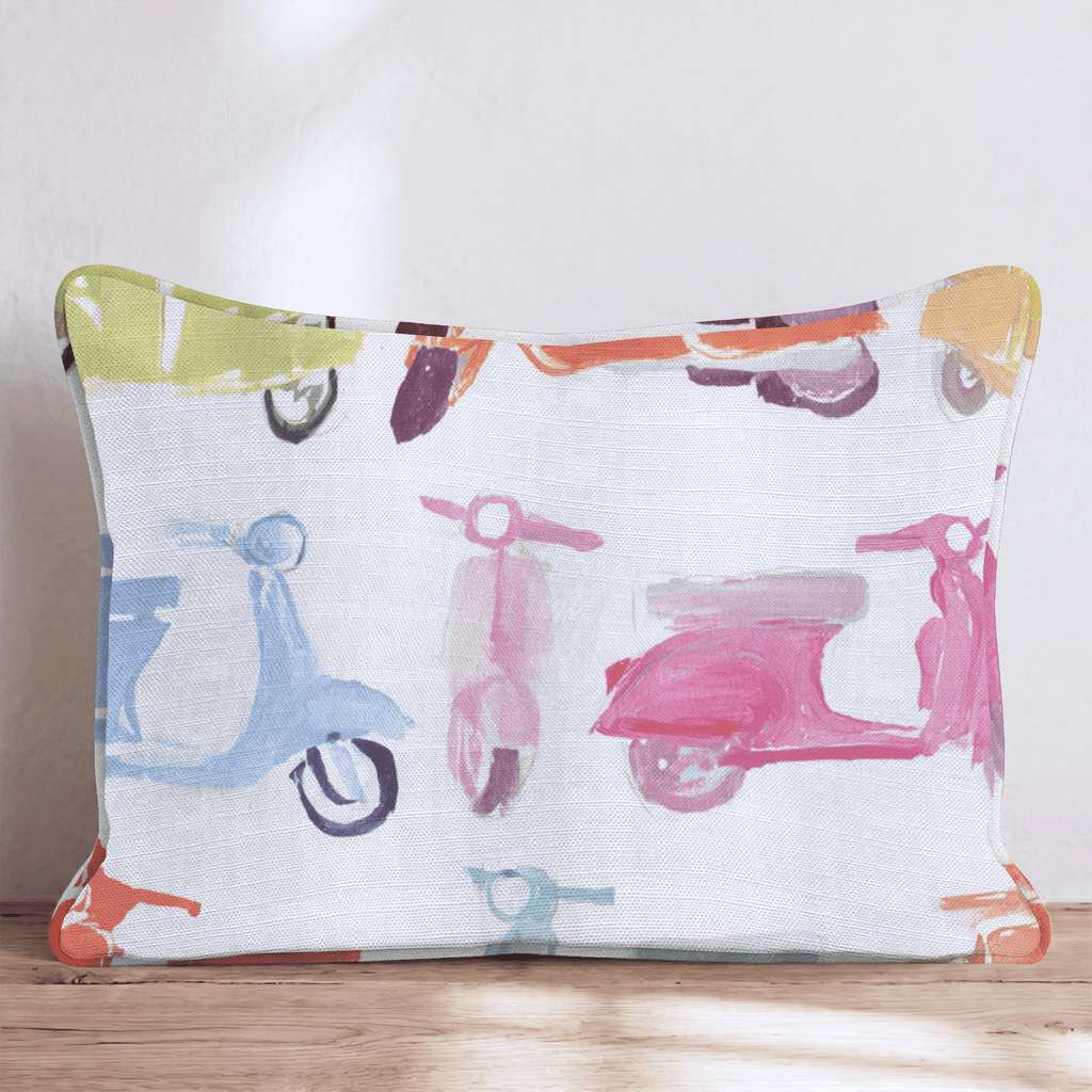 Mopeds and Shopping Throw Pillow - Hillcroft Home