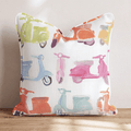 Mopeds and Shopping Throw Pillow - Hillcroft Home