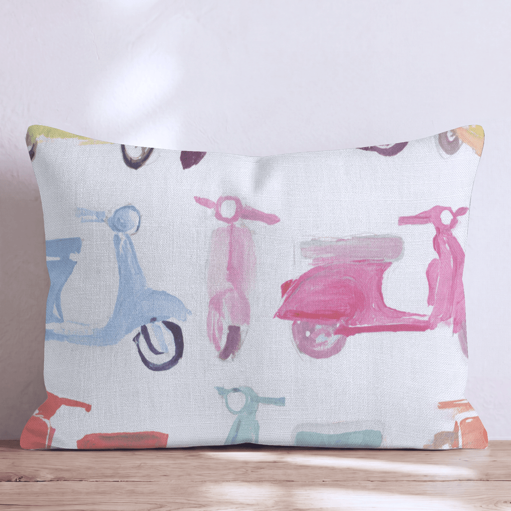 Mopeds and Shopping Throw Pillow - Hillcroft Home