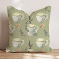 Morning Matcha Groove Throw Pillow - Hillcroft Home