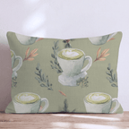Morning Matcha Groove Throw Pillow - Hillcroft Home