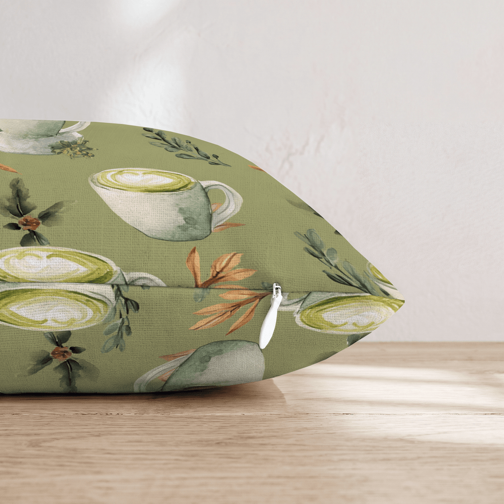 Morning Matcha Groove Throw Pillow - Hillcroft Home