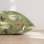 Morning Matcha Groove Throw Pillow - Hillcroft Home