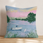 Morning on the Lake Throw Pillow - Hillcroft Home
