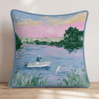 Morning on the Lake Throw Pillow - Hillcroft Home