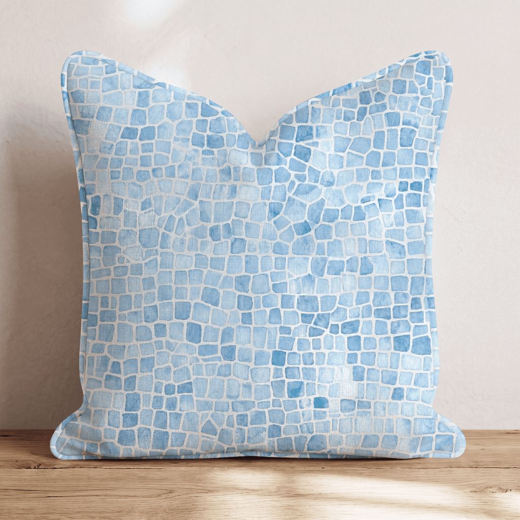 Mosaic Azul Throw Pillow - Hillcroft Home