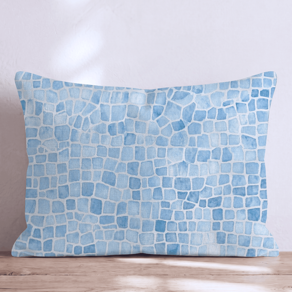 Mosaic Azul Throw Pillow - Hillcroft Home