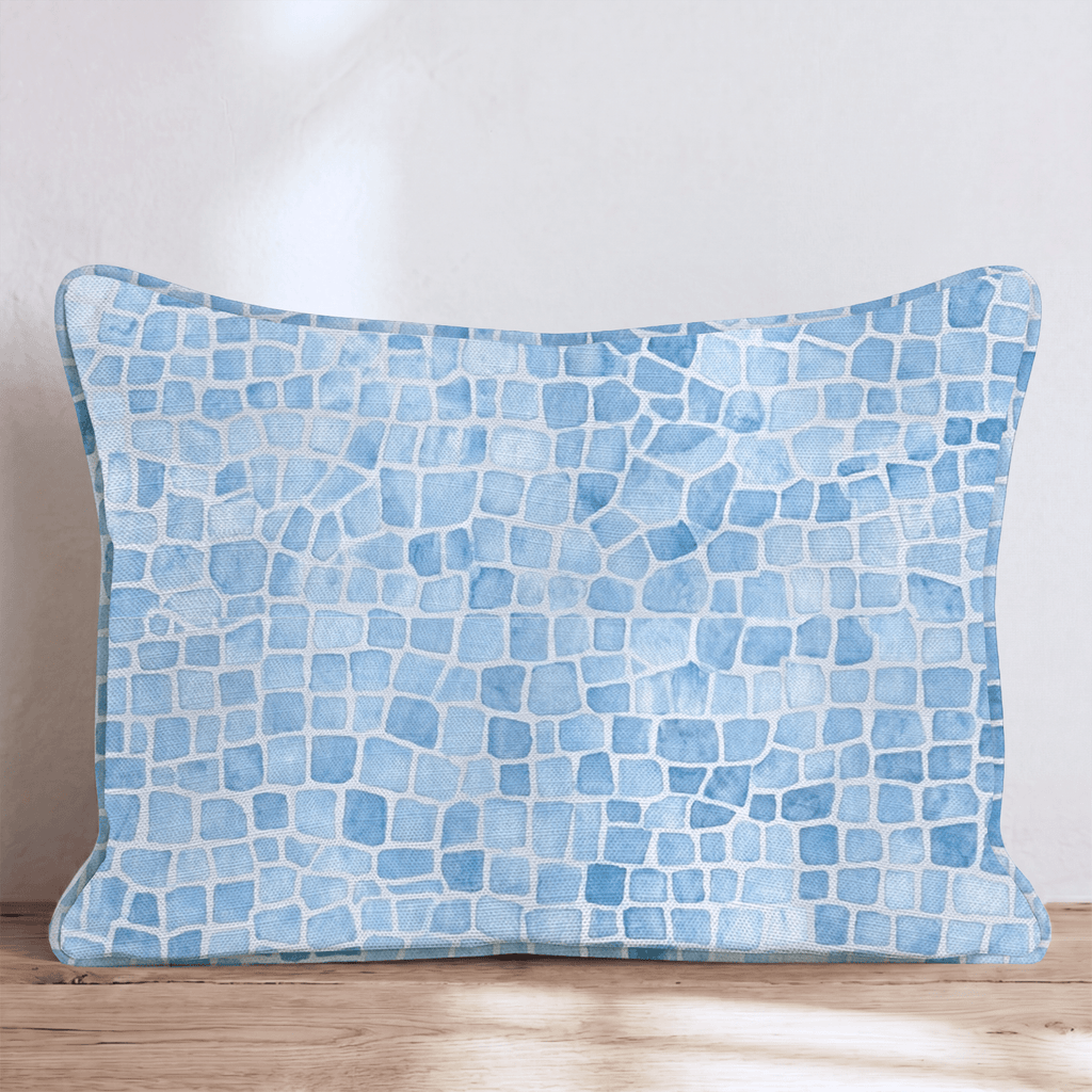 Mosaic Azul Throw Pillow - Hillcroft Home