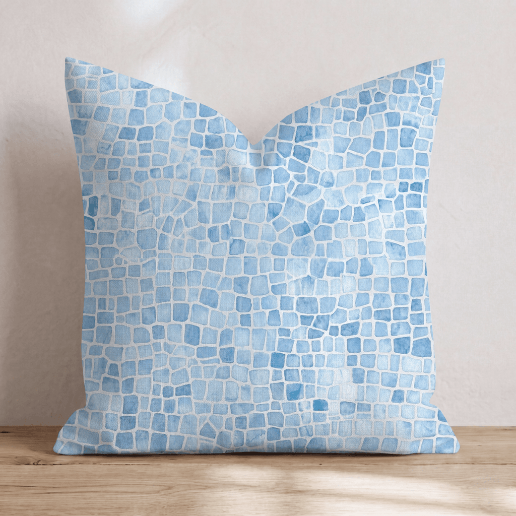 Mosaic Azul Throw Pillow - Hillcroft Home