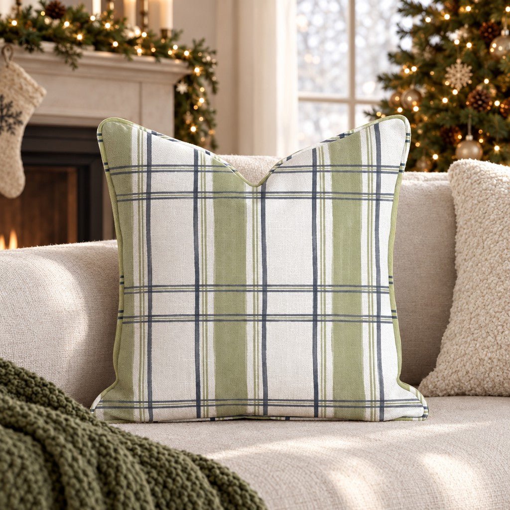Moss Lane Plaid Throw Pillow throw pillow - Hillcroft Home
