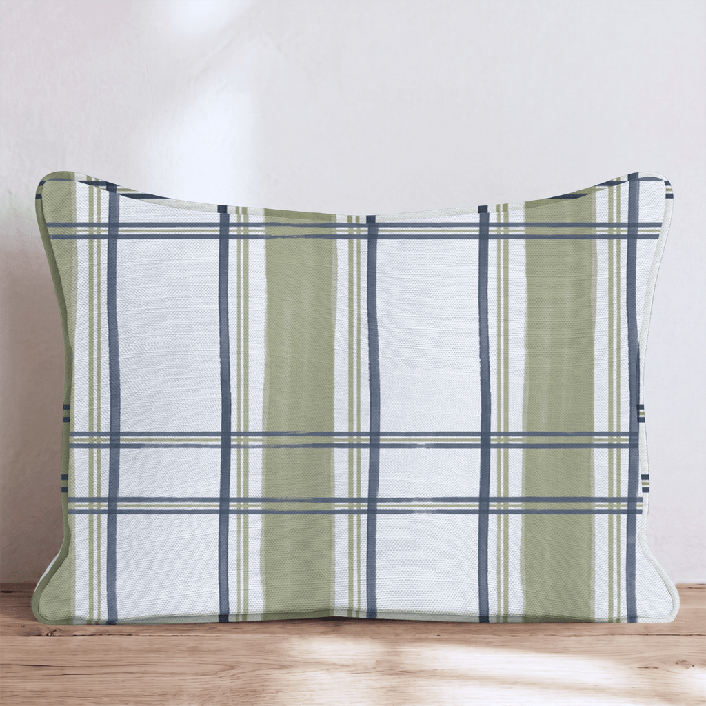 Moss Lane Plaid Throw Pillow throw pillow - Hillcroft Home
