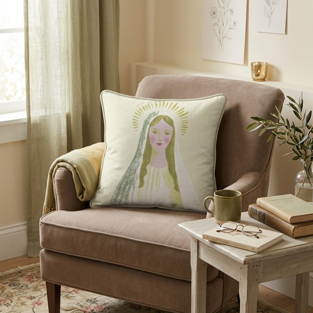 Mother Mary Throw Pillow - Hillcroft Home