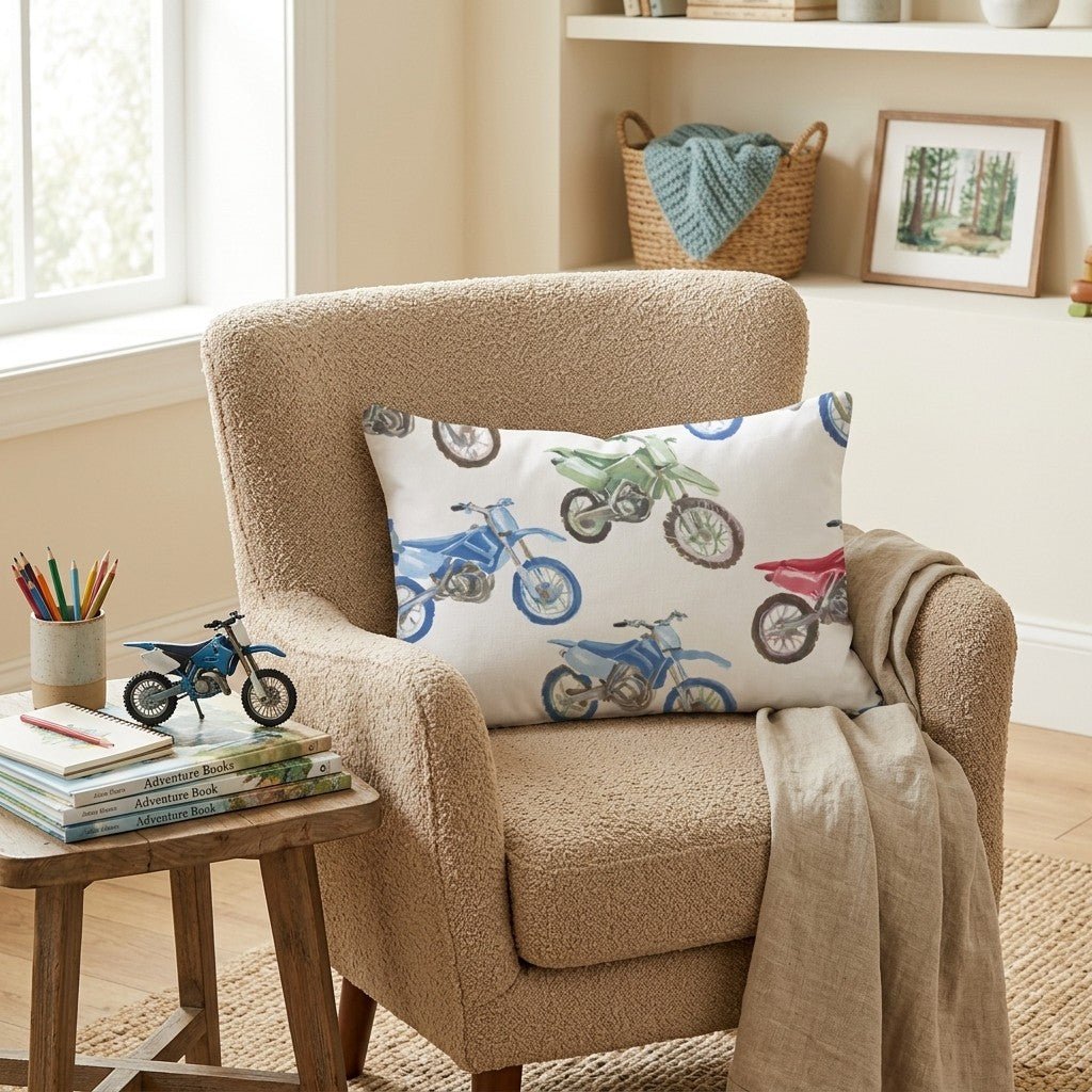 Moto Club Throw Pillow - Hillcroft Home