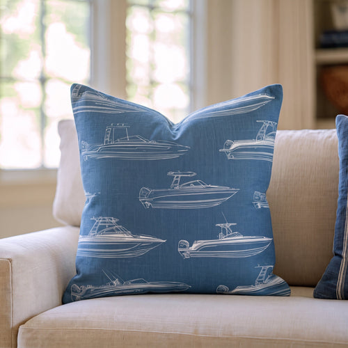Motor Boatin Throw Pillow throw pillow - Hillcroft Home