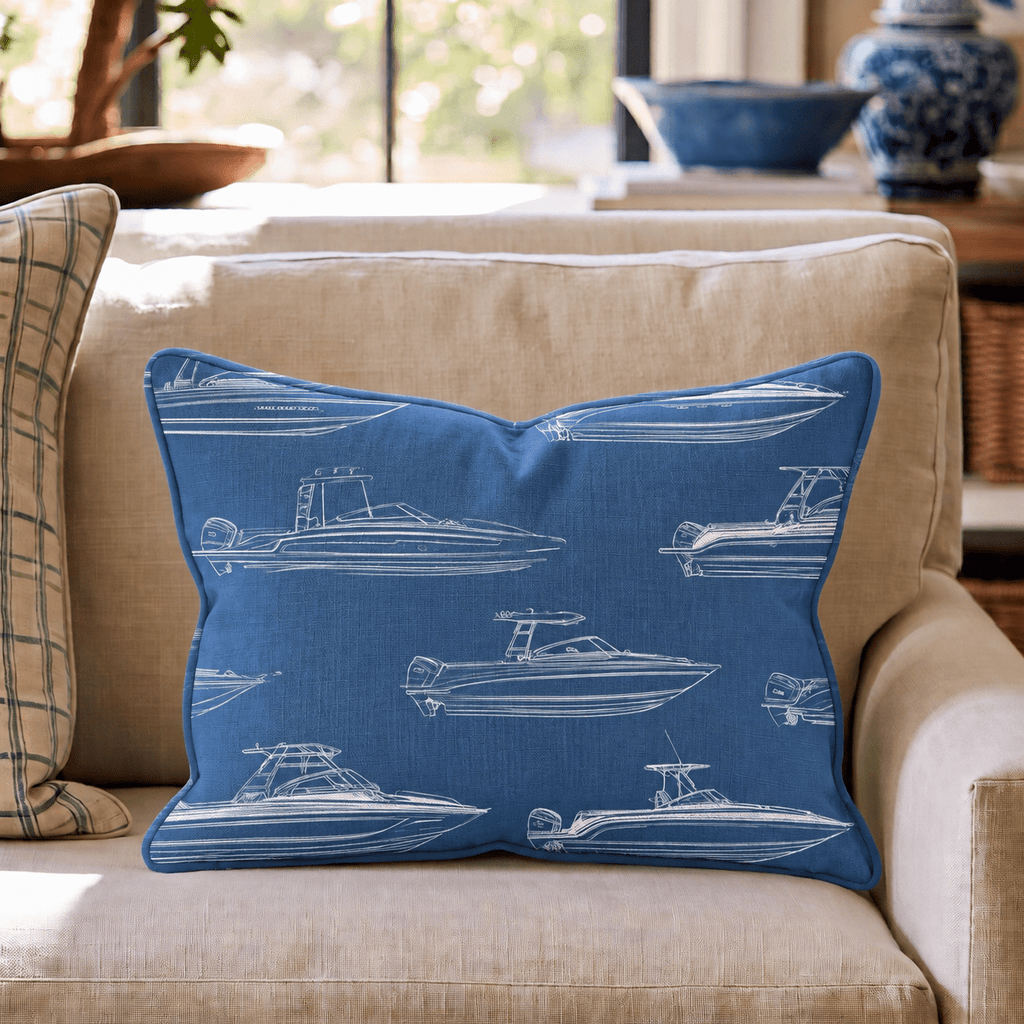 Motor Boatin Throw Pillow throw pillow - Hillcroft Home