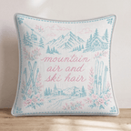 Mountain Air and Ski Hair Throw Pillow - Hillcroft Home