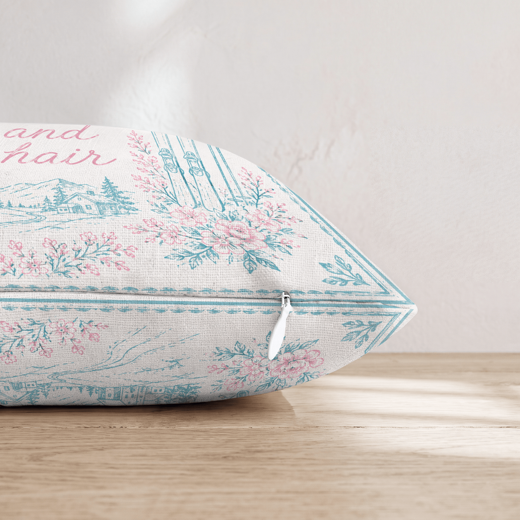 Mountain Air and Ski Hair Throw Pillow - Hillcroft Home