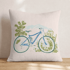 Mountain Bike Morning Throw Pillow - Hillcroft Home