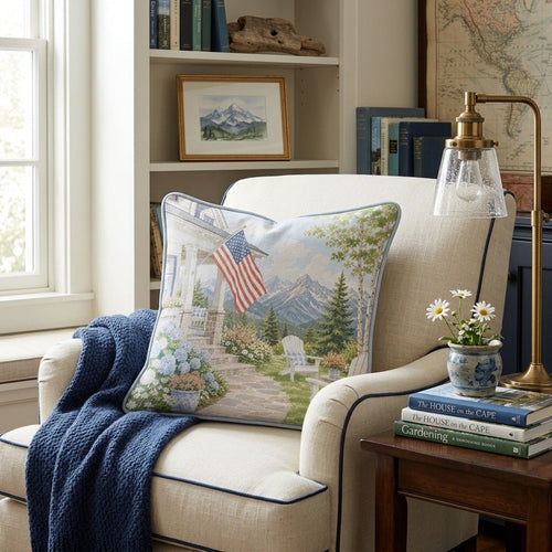 Mountain Home 4th Of July Throw Pillow - Hillcroft Home